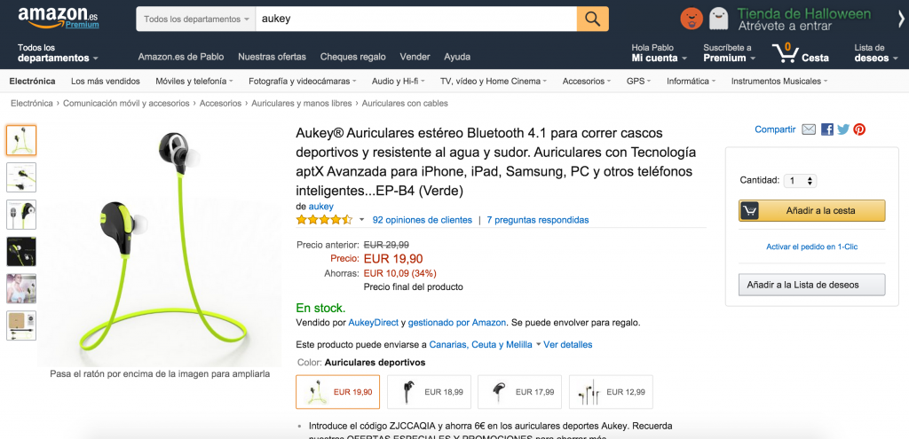 Suda todo lo que quieras, estos auriculares deportivos Aukey tienen batería  de 7 horas y solo cuestan 34€