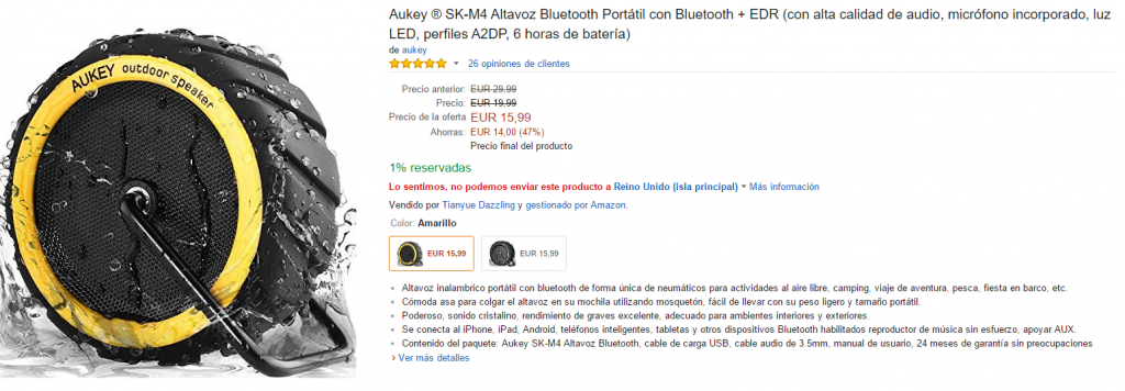 2016-01-27 19_14_27-Aukey ® SK-M4 Altavoz Bluetooth Portátil con Bluetooth + EDR (con alta calidad d